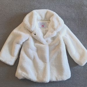 White fur dress coat size 3T